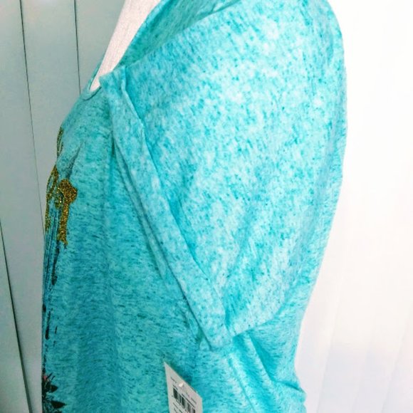 TEE*SHORT SLEEVE*TEAL COLOR DESERT SCENE*RANSOM BRAND*WOMEN SIZE 1X. - Picture 5 of 8